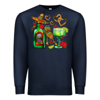 Navy mexican tequila margarita and maracas Premium Sweatshirt - AdoDesignShop