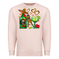 Pale Pink mexican tequila margarita and maracas Premium Sweatshirt - AdoDesignShop