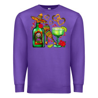 Purple mexican tequila margarita and maracas Premium Sweatshirt - AdoDesignShop