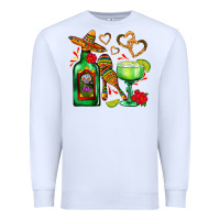 White mexican tequila margarita and maracas Premium Sweatshirt - AdoDesignShop