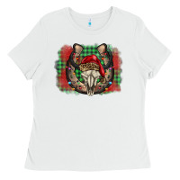 White christmas horseshoe bull skull Ladies Tee - BarkalooDesign