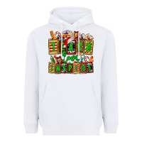 White teach love inspire with Christmas and teacher elements Heavyweight Hoodie - AdoDesignShop