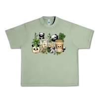Oil Green panda coffee cups Urban Heavy Tee - texasbilliewilder