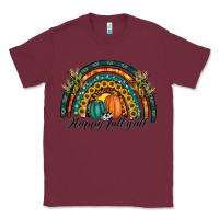 Burgundy happy fall y'all rainbow Classic Tee - RanaPortraitStore
