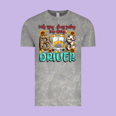 Vintage Tee early rising always smiling safe driving bus drive