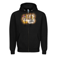 Black fall feels Zipper Hoodie - CowhideDigitalArt