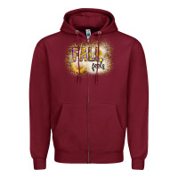 Burgundy fall feels Zipper Hoodie - CowhideDigitalArt