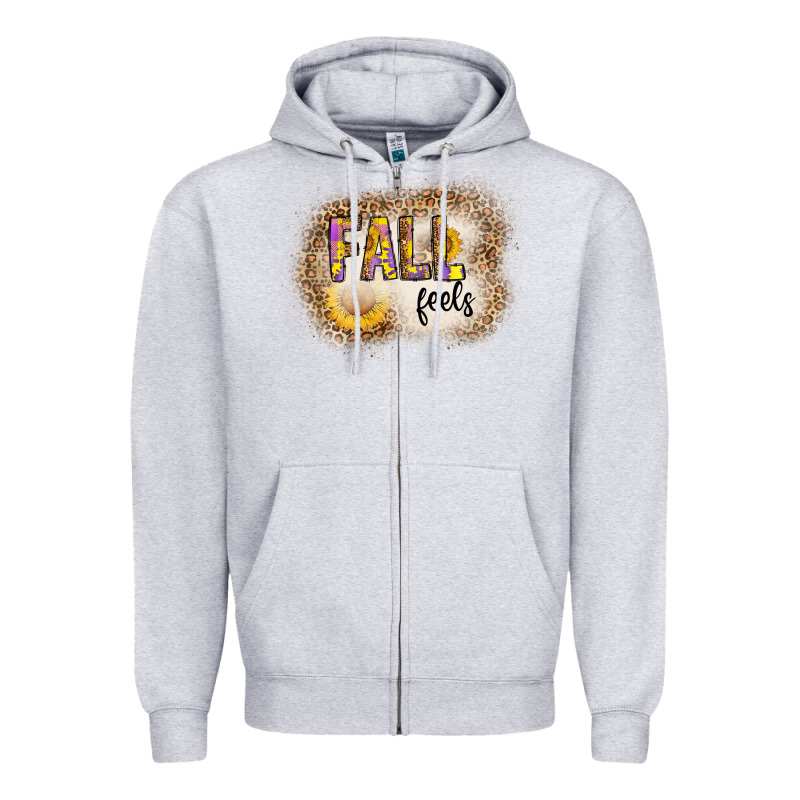 Fall Feels Zipper Hoodie by CowhideDigitalArt | Teevron
