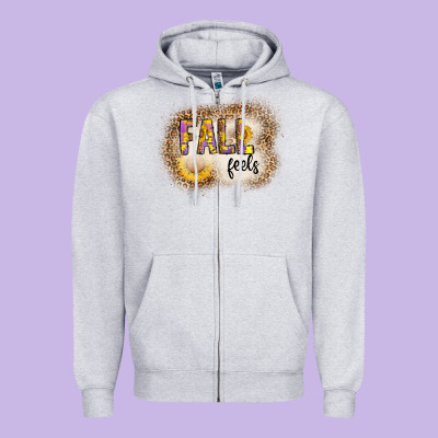 Fall Feels Zipper Hoodie Designed By Cowhidedigitalart