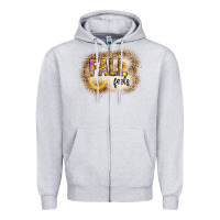 Heather Grey fall feels Zipper Hoodie - CowhideDigitalArt