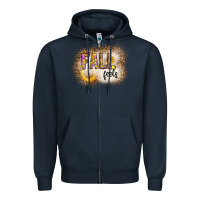 Navy fall feels Zipper Hoodie - CowhideDigitalArt