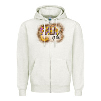 Oatmeal Heather fall feels Zipper Hoodie - CowhideDigitalArt