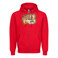 Red fall feels Zipper Hoodie - CowhideDigitalArt
