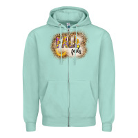 Seafoam fall feels Zipper Hoodie - CowhideDigitalArt