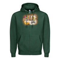 Sports Green fall feels Zipper Hoodie - CowhideDigitalArt