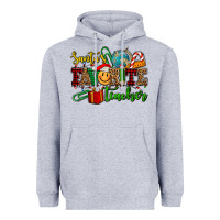 Heather Grey santa's favorite teacher Heavyweight Hoodie - AdoDesignShop