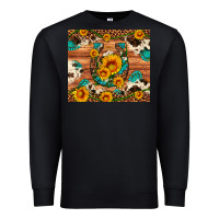 Black sunflower gemstone leopard cowhide horseshoe Premium Sweatshirt - Artiststas
