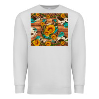 Dove Grey sunflower gemstone leopard cowhide horseshoe Premium Sweatshirt - Artiststas