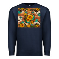 Navy sunflower gemstone leopard cowhide horseshoe Premium Sweatshirt - Artiststas