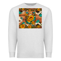 Oatmeal Heather sunflower gemstone leopard cowhide horseshoe Premium Sweatshirt - Artiststas