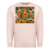 Pale Pink sunflower gemstone leopard cowhide horseshoe Premium Sweatshirt - Artiststas