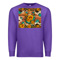 Purple sunflower gemstone leopard cowhide horseshoe Premium Sweatshirt - Artiststas