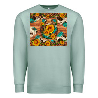 Seafoam sunflower gemstone leopard cowhide horseshoe Premium Sweatshirt - Artiststas