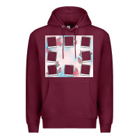 Burgundy add your text photo collage life Premium Hoodie - MaliasSmallBusiness