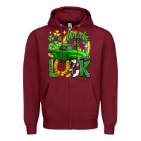Burgundy Loads of luck truck st. patricks day Zipper Hoodie - Neo Western