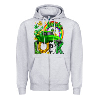 Heather Grey Loads of luck truck st. patricks day Zipper Hoodie - Neo Western