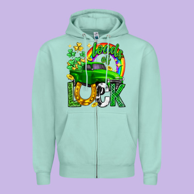 Loads Of Luck Truck St. Patricks Day Zipper Hoodie Designed By Neo Western
