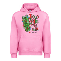 Fuchsia Pink jesus fills my cup psalm 25 5 Urban Hoodie - MaliasSmallBusiness
