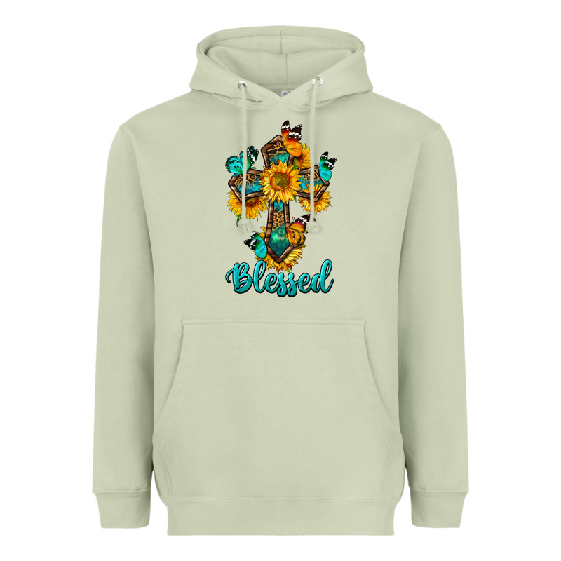 Cross With Butterfly Blessed Heavyweight Hoodie by BundleAndBundleShop | Teevron