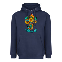 Navy cross with butterfly blessed Heavyweight Hoodie - BundleAndBundleShop
