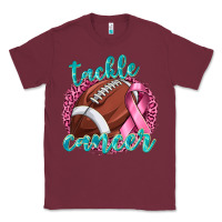 Burgundy Tackle Cancer Football Classic Tee - texasbilliewilder