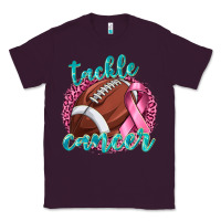 Plum Tackle Cancer Football Classic Tee - texasbilliewilder