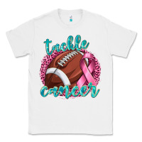 White Tackle Cancer Football Classic Tee - texasbilliewilder