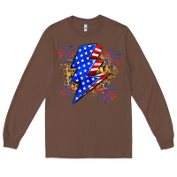 Chestnut American lightning bolt Long Sleeve Tee - Zillion Design Studio