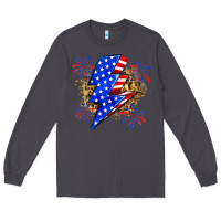 Smoke American lightning bolt Long Sleeve Tee - Zillion Design Studio