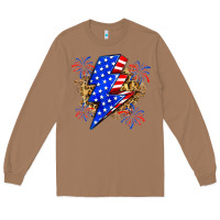 Toasted Coconut American lightning bolt Long Sleeve Tee - Zillion Design Studio