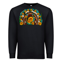 Black sunflower gemstone leopard cowhide horseshoe rainbow Premium Sweatshirt - Artiststas