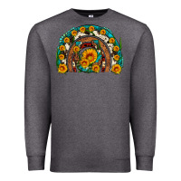 Charcoal Heather sunflower gemstone leopard cowhide horseshoe rainbow Premium Sweatshirt - Artiststas
