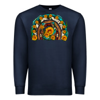 Navy sunflower gemstone leopard cowhide horseshoe rainbow Premium Sweatshirt - Artiststas