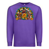 Purple sunflower gemstone leopard cowhide horseshoe rainbow Premium Sweatshirt - Artiststas