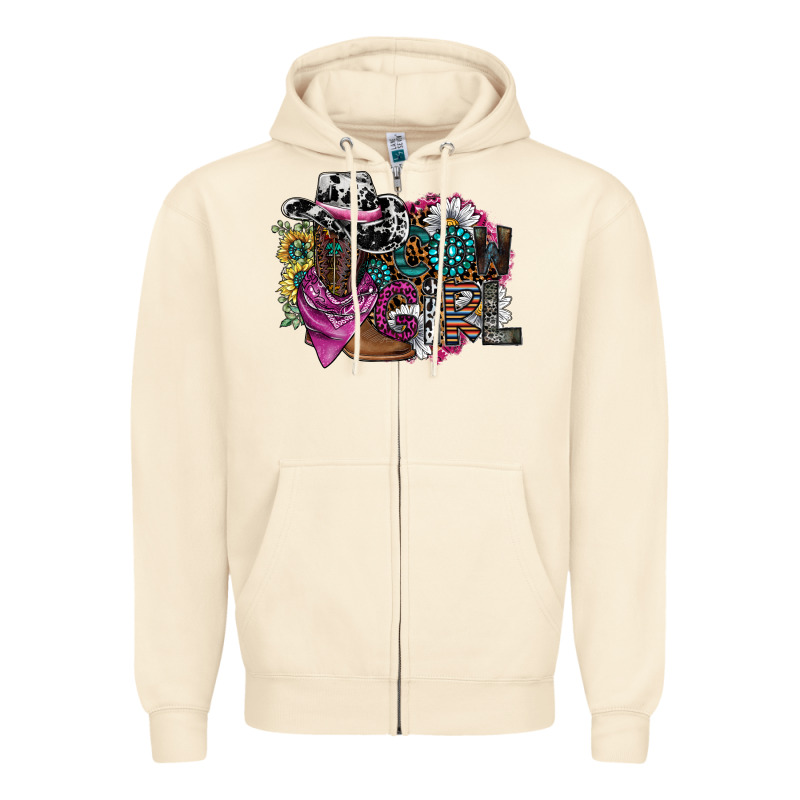 Cowgirl2 Zipper Hoodie by SublimationCraftShop | Teevron