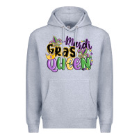 Heather Grey mardi gras queen Premium Hoodie - MaliasSmallBusiness