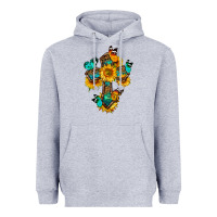 Heather Grey cross with butterfly Heavyweight Hoodie - BundleAndBundleShop