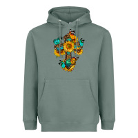 Sage cross with butterfly Heavyweight Hoodie - BundleAndBundleShop