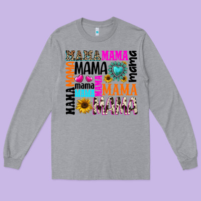 Mama Gemstone Sunflower Long Sleeve Tee Designed By Texasbilliewilder