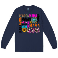 Navy mama gemstone sunflower Long Sleeve Tee - texasbilliewilder